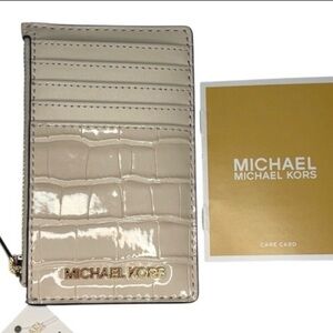 Michael Kors Cream Croc-Embossed Wallet
